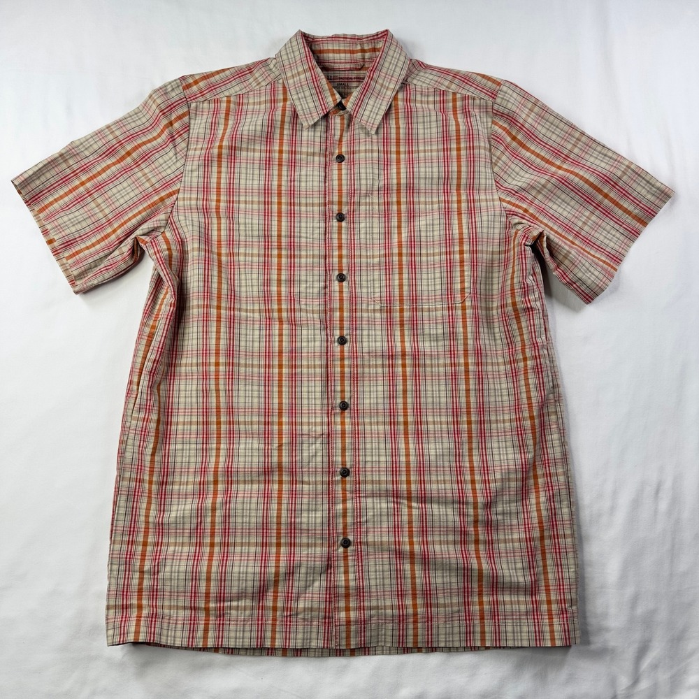 5.11 Tactical Series Shirt Mens Small Red Orange Plaid Outdoor Button Down‎ S/S - Picture 2 of 5
